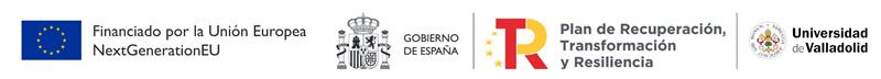 Logotipos Financiado por la Unión Europea, Gobierno de España, Plan De Recuperación, Transformación y Resilencia y Universidad de Valladolid